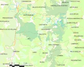 Mapa obce Saliceto