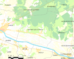 Poziția localității Cravant-les-Côteaux