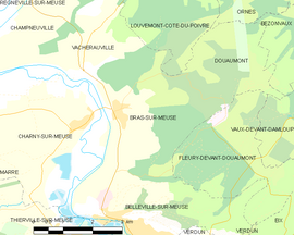 Mapa obce Bras-sur-Meuse