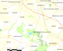 Mapa obce Vrigny