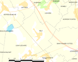 Mapa obce Rely