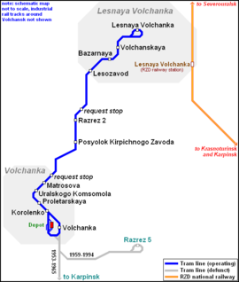 Map of Volchansk Tramway