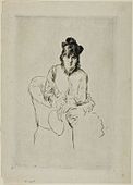 Portret Berthe Morisot, 1876, Marcellin Desboutin