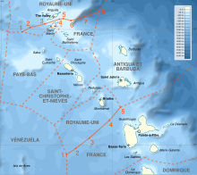 Maritime boundary between the United Kingdom (Anguilla) and the Netherlands (Saba, Sint Maarten) in the Lesser Antilles Maritime boundaries between UK and France in Antilles-fr.svg