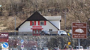 Two-story chalet-style building