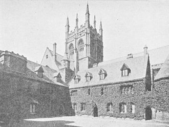Mob Quad in 1910, looking north-west Merton-college-mob-quad-half-tone-1910.jpg