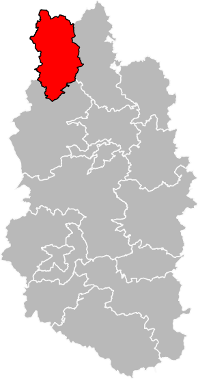 Kanton na mapě departementu Meuse
