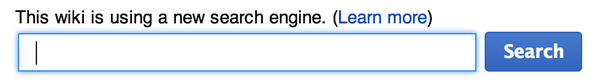 Screenshot of the new search box