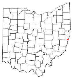 Location of Rayland, Ohio