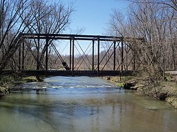 W&LE rail bridge over Sandy Creek in Oneida