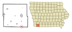 Location of Braddyville, Iowa