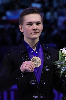 Michail Koljada mit der Bronzemedaille bei den Weltmeisterschaften 2018