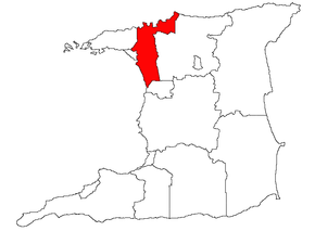 Район Сан-Хуан — Лавентиль на карте Тринидада и Тобаго