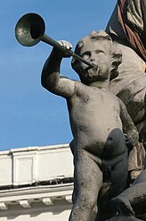 Putto avec trompette, symbolisant la Renommée.