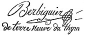 signature d'Alexis Vincent Charles Berbiguier de Terre-Neuve du Thym