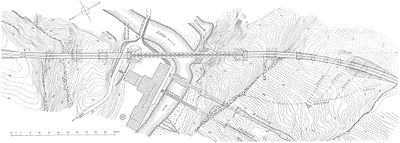 Grundriss des Sitterviadukts und des Kraftwerkgebäudes