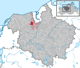 Läget för kommunen Stäbelow i Landkreis Rostock