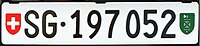 Номерной знак Швейцарии 2007 года из Санкт-Галлена canton.jpg