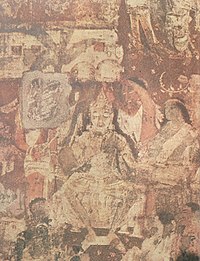 Посвящение короля сингальского принца Виджая (фрагмент фрески пещеры № 17 в Аджанте) .jpg