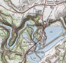 USGS-topografia mapo kun la vilaĝo