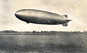 The Hindenburg in March 1936. The name of the ...