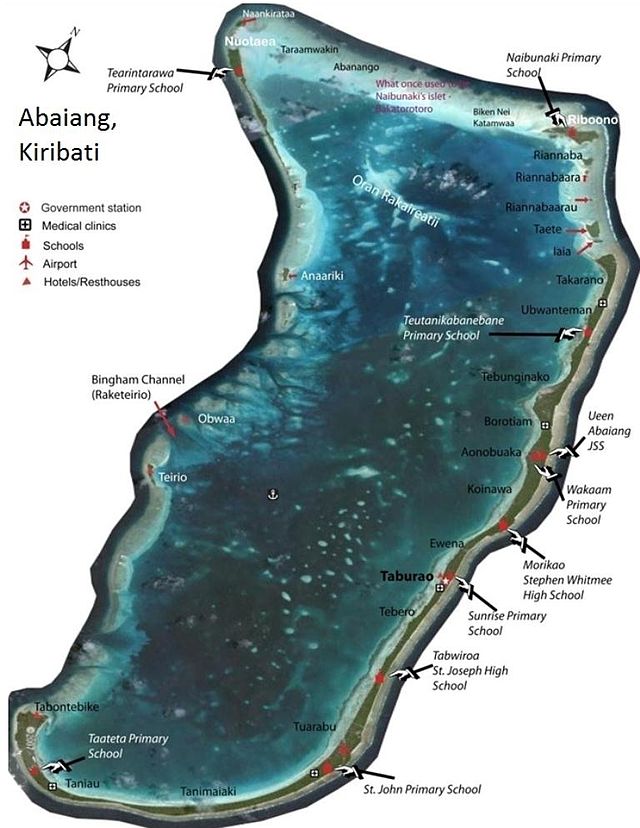 Karte des Atolls Abaiang