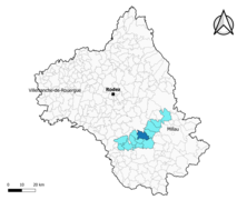 Viala-du-Tarn dans l'intercommunalité en 2020.