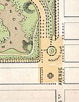 1868 Map of Central Park includes the future site of the Sherman Monument