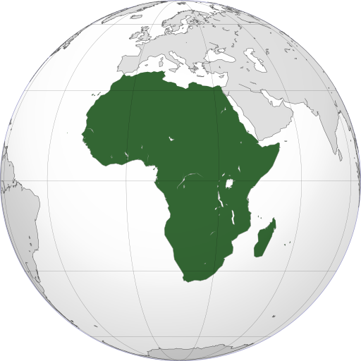 Africa (orthographic projection) blank.svg