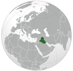 Kartta Irakista vuonna 1990:   Irak   Irakin miehittämä Kuwait