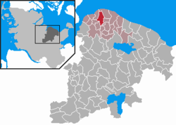 Elhelyezkedése Schleswig-Holstein térképén