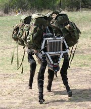 Quadruped robot "BigDog" was being developed as a mule that could traverse difficult terrain. Bio-inspired Big Dog quadruped robot is being developed as a mule that can traverse difficult terrain.tiff