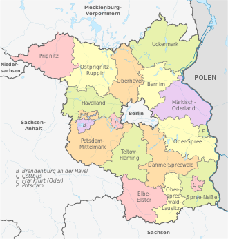 Brandenburg, administrative divisions - de - colored.svg