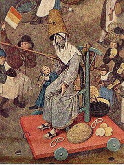 Emgann etre Karnaval ha Lent Pieter Brueghel gozh Daou vretzel a weler war ar c'harr ruz