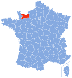 Департамент Кальвадос на карті Франції