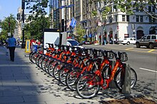 A Capital Bikeshare rental station near McPherson Square Capital Bikeshare DC 2010 10 545.JPG