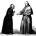 Don Abbondio y Federico Borromeo (a la derecha), en una ilustración de Gogin en 1840 para I promessi sposi.
