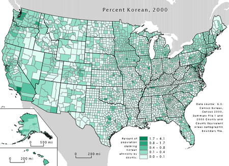 Бюро переписи населения 2000 г., Корейцы в США.png