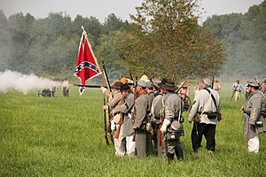 Civil war reenactment at Kennekuk County Park,...