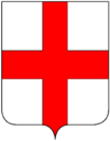 Lo scudo bianco con croce rossa, simbolo di Milano sin dall'età medievale