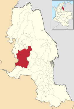 Location of Ábrego in Norte de Santander