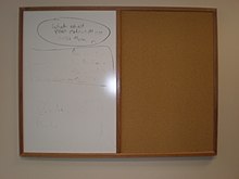 Combination whiteboard and bulletin board Combo whiteboard and bulletin board.JPG