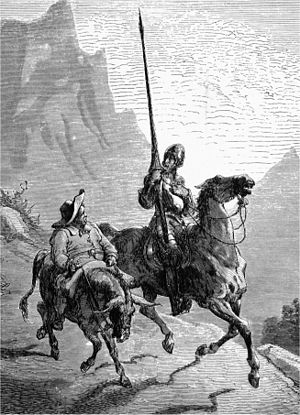 Don Quichot en Sancho Panza met zijn ezel Rucio (Gustave Doré, 1863)