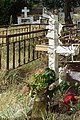 Grave with a cross with nails in Evros, Greece.