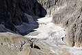 Bergsteiger auf dem Höllentalferner. Blick von Nordosten