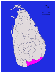 Distretto di Hambantota – Localizzazione