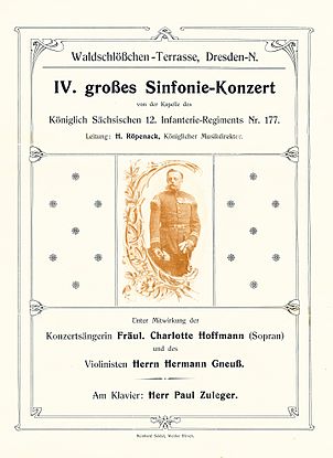 Titelseite, Konzertprogramm, Dresden 1907