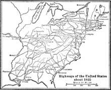 Highways in the U.S., c. 1825 Highways USA 1825.png