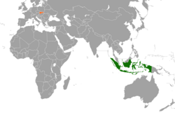 Map indicating locations of Indonesia and Slovakia