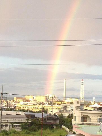 Ishikawa City with Rainbow